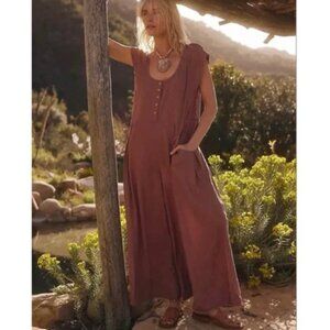 Free People | Jet Set Life Jumpsuit | Dusty Rose | XS